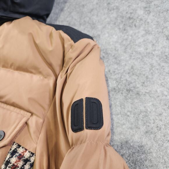 Duno Jacket Mens L? Brown Plaid Hooded Puffer Winter Coat Down Insulated Warm - Picture 6 of 16